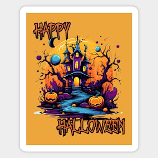 Haunted House Happy Halloween Magnet